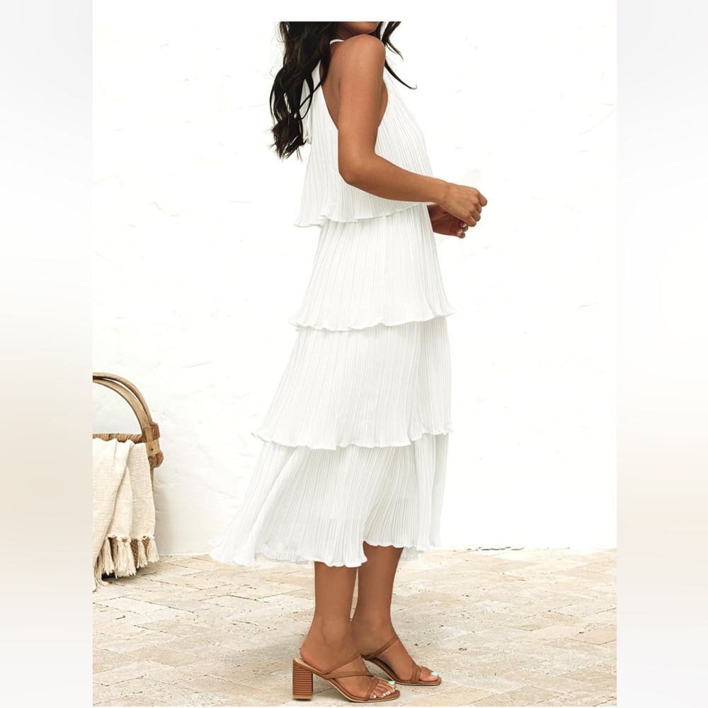 White Ruffled Dress - Picture 2 of 7